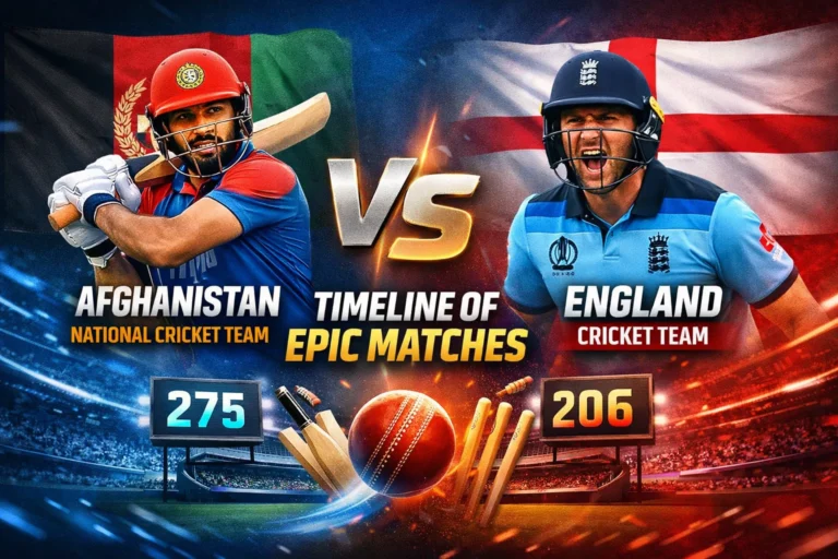 Afghanistan National Cricket Team vs England Cricket Team Timeline