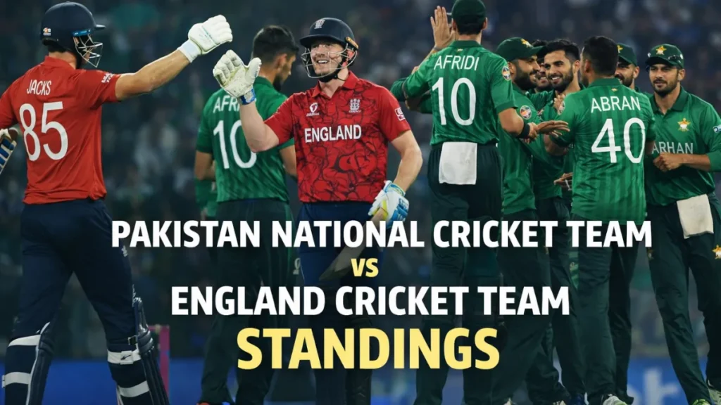 Pakistan National Cricket Team vs England Cricket Team Standings