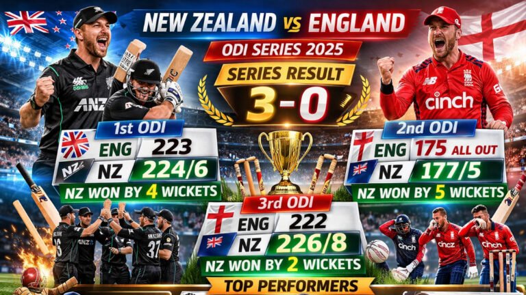 New Zealand national cricket team vs England cricket team match scorecard